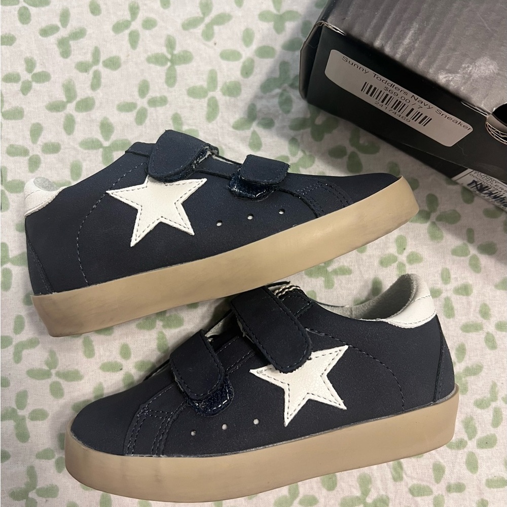 ShuShop Navy Blue and White Kids Sneakers